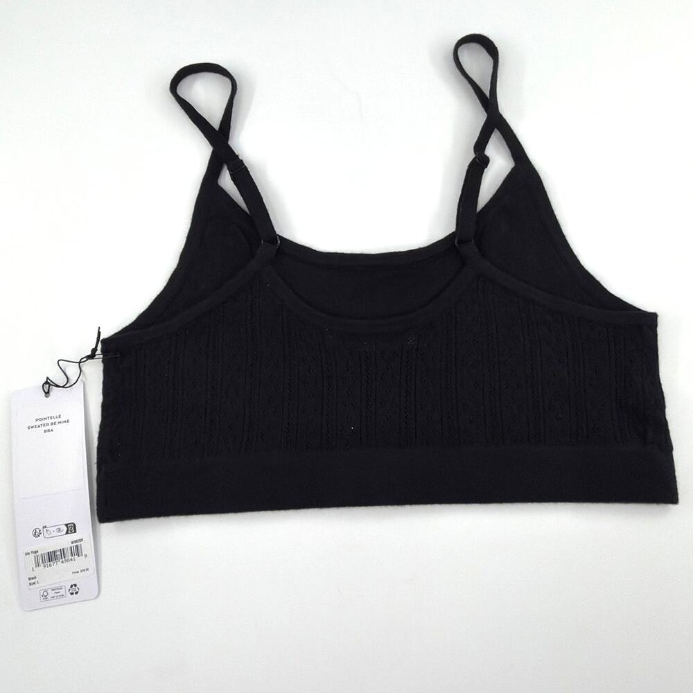 Alo Yoga Black Pointelle Sweater Be Mine Bra Size L - Picture 6 of 9